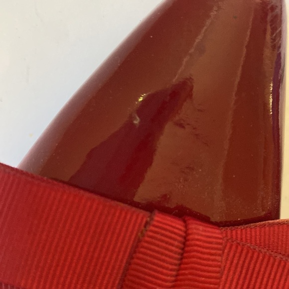 Stuart Weitzman Red Flats with Bow - Picture 9 of 11
